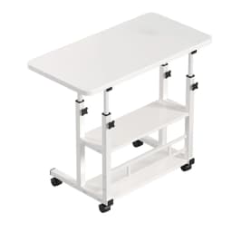 Computer Desk With Storage Shelves Portable Laptop PC Desk Mobile Standing Desk Adjustable Height Rolling Desk Workstation