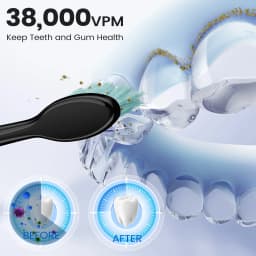 Sejoy Electric Sonic Toothbrush with 10 pcs Replacement Heads 5 Modes USB Rechargeable Waterproof Electric Tooth Brushes