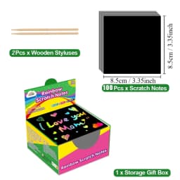 50-150 Pcs Rainbow Scratch Paper Art Notes Kids DIY Crafts Easter Basket Stuffers Girls Boy Classroom Prize Gift School Activity