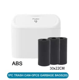 Car Trash Can (with Lid) Contains 1/2/3 Garbage Bags, Small Car Trash Can, Leak-proof Mini Car Accessories
