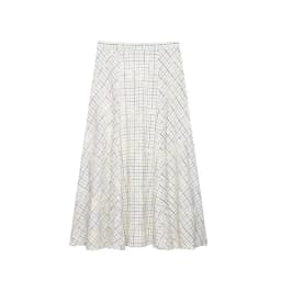 TFAFXY 2026 Summer Bow Plaid Embroidered Blouse Women Sets A-line Midi Long Skirt Suits Y2K