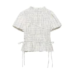 TFAFXY 2026 Summer Bow Plaid Embroidered Blouse Women Sets A-line Midi Long Skirt Suits Y2K