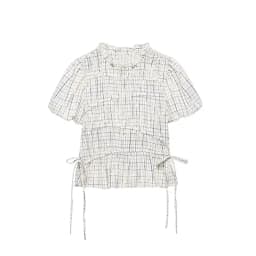 TFAFXY 2026 Summer Bow Plaid Embroidered Blouse Women Sets A-line Midi Long Skirt Suits Y2K