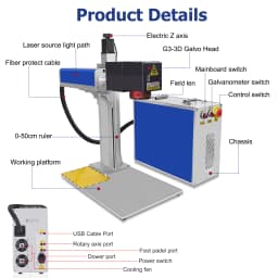 300W 3D JPT Mopa Fiber Laser Marking Cutting Machine 3 Axis Laser Engraver for All Metal Jewelry 200W 100W Deep Laser Marking