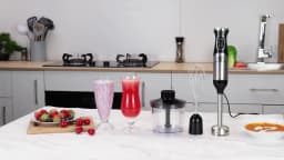 SUPERLEX 3 in 1 Immersion Hand Blender 600W Power Hand Stick Blender Mixer Vegetable Meat Grinder with 304 Stainless Steel Blade