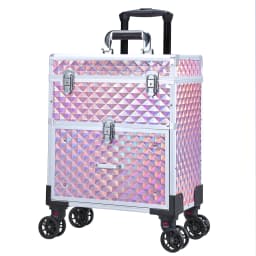 Professional Rolling Makeup Case Trolley with Drawer Cosmetic Train Case Large Storage Case Cosmetology Case Detachable Bag