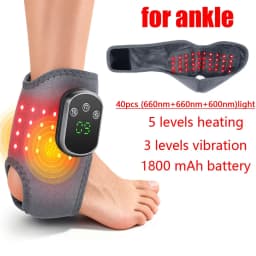 Electric Ankle Wrist Massager 5-Level Infrared Hot Compress 3 Vibration Physiotherapy Modes Fits Left/Right Ankle Hand