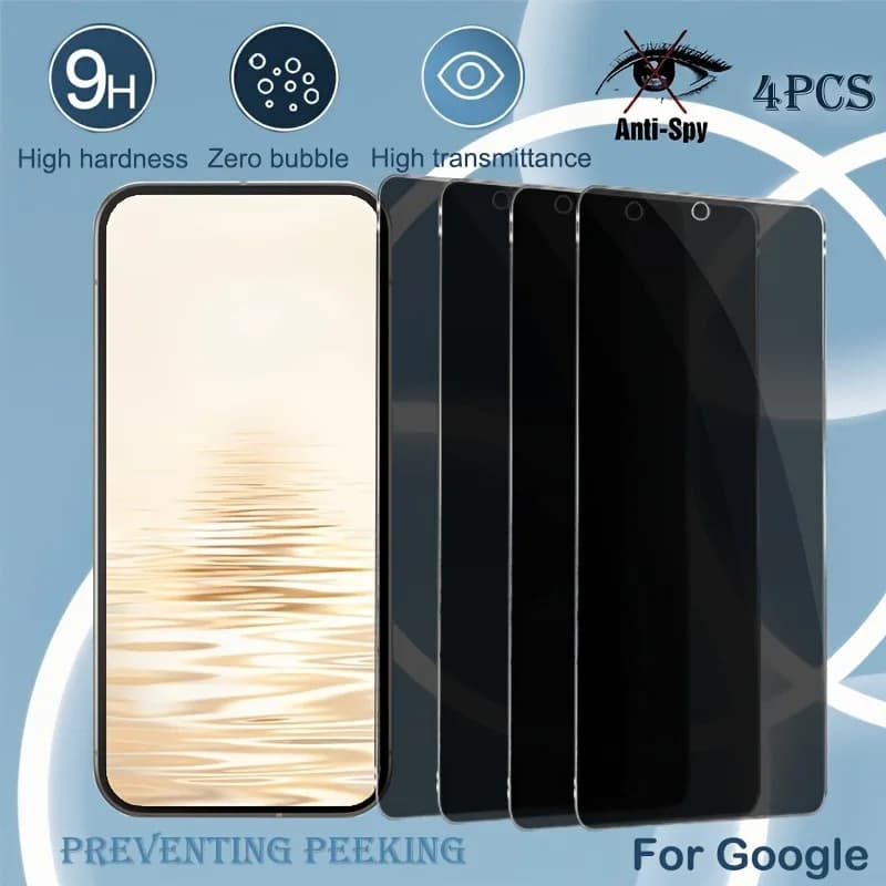 4Pcs Privacy Tempered Glass Screen Protector For Google Pixel 9 Pro XL 8 7 6 Pro 8a 7a 6a 5 4XL Anti-Spy Glass Film