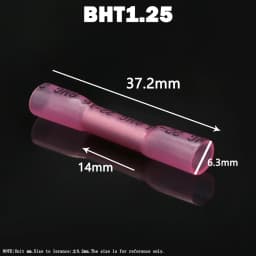 10/100Pcs Heat Shrinkable Cable Terminal Tube BHT0.5 BHT1.25 BHT2 BHT5 AWG22-10 Waterproof Butt Crimp Copper Insulated Connector