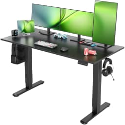 Seang Electric Standing Desk Adjustable Height, 120x60cm Sit Stand With Splice Board for Home Office Computer Workstation, White