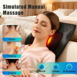 Multifunctional Electric Massage Cushion Neck Waist Back Body Massager Pillow Deep Kneading Shiatsu Heat Vibrating Massage Pad