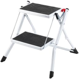 SucceBuy Step Ladder 1/2-Step 330lbs Capacity Ergonomic Folding Steel Step Stool with Wide Anti-Slip Pedal Multi-Use for House