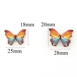 50PC 2 Holes 3 Size Colorful Butterfly Wooden Buttons Fit Sewing And Scrapbooking Sewing Buttons For Craft DIY Mixed