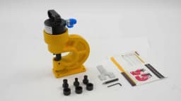 31T Hydraulic Punching Machine 95mm Throat Depth for Copper Iron Aluminum Steel, 4 Punching Dies Set, Portable Hole Puncher for Bus Bar Flat Iron, Heavy Duty Metal Punch Tool W/Padding Plate & Hex Wrench, Electrician DIY Equipment
