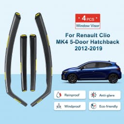 4pcs Wind Deflectors Tinted For Renault Clio MK4 2012-2019 5-Door Hatchback UK