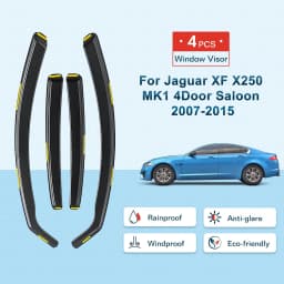 For Jaguar XF X250 MK1 2007-2015 4 Door Saloon Wind Deflectors 4pc Tinted + Clip