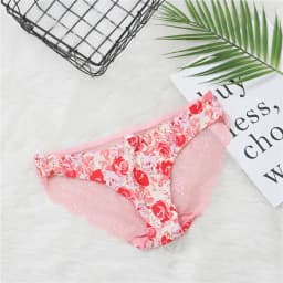 Fashion Women's Sexy Lace Panties Seamless Underwear Leopard Ice Silk for Girl Bikini Cotton Crotch Transparent Lingerie