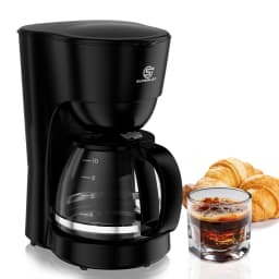 SUPERLEX 1.25L Electric Drip Coffee Machine 600 Power American Style Coffee Machine Convenient Water Window with Reusable Filter