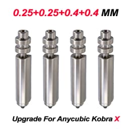 High Precision Bimetal Nickel Plated Replacement Nozzle for Anycubic Kobra X Hardened SteelOne-Piece Hotend for 3D Printer Parts