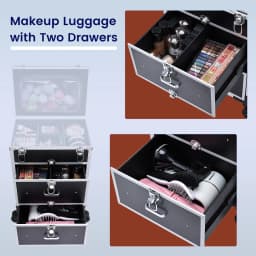 Professional Large Cosmetic Trolley with Locks Rolling Makeup Train Case with Drawers Cosmetics Storage Organizer Make up Case