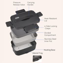 Electric Lunch Box 3.0L Food Warmer No Water Portable Food Leak Proof Heated Lunch Box For Car Home Office Work Lunch Heater