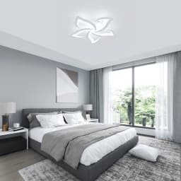White LED Ceiling Lights with Remote Control, 60W Cold White 6500K, Acrylic Modern Ceiling Light for Bedroom Living Room Dinning