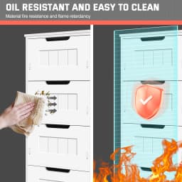 BRIEFNESS PVC Bathroom Cabinet Bathroom Storage Cabinet Freestanding Chest of Drawers with 4 Drawers Floor Vertical Cabinet