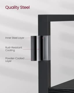 VASAGLE Bookcase, Bookshelf with 14 Shelves, Metal Frame, Shelf Unit, Industrial Style