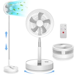 9" Foldable Telescopic Fan Portable Small Table Fan USB Rechagerable With Remote Control Low Noise Floor Fan For Outdoor Indoor