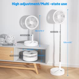 9" Foldable Telescopic Fan Portable Small Table Fan USB Rechagerable With Remote Control Low Noise Floor Fan For Outdoor Indoor