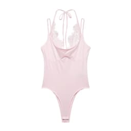 Women's Sexy Nightclub Party Pink Jumpsuit, Spliced Lace Sleeveless Tight-Fitting Jumpsuit, 2026 Fashion Women's Slim Top