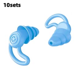 3 Layers Reusable Silicone Earplugs for Swimming, sleeping, learning, Concert, Motorcyclists & More,Mute for Extra Coverag