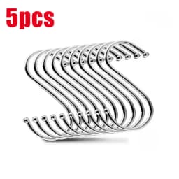 1/5/10/20Pcs Stainless Steel S Shaped Hook Kitchen Bathroom Clothing S-shaped Hanger Hooks Multifunctional Metal Hanging Hook
