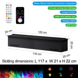 3D Water Electric Fireplace Remote Control APP Mist Fireplace Embedded Realistic Mist Flame Interior Decoration Steam Fireplace