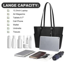 Miss Lulu Women's Large Tote Bag - Adjustable Strap Shoulder Bag for Office, School & Everyday Use