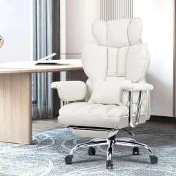 Executive Office Desk Chairs PU Computer Recliner Heavy Duty Leather Chair Home Ergonomic Office Chairs with Footrest