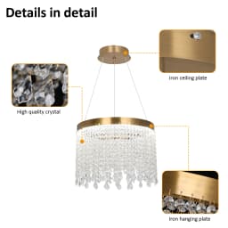 Modern Pendant Light Led Crystal Chandelier Kitchen Island Hanging Ceiling Lamp Living Bedroom Retro Luxury Plafon Home Decorate