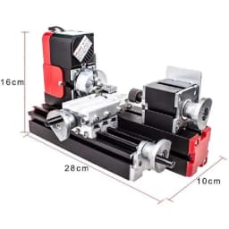 Mini Wood Lathe 12V DC 2A 24W Multi-purpose 20000rpm Metal Rotating Lathe Machine Woodworking Tool DIY Tool