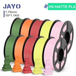 JAYO 10 Rolls 3D High Speed Matte PETG / High Speed Matte PLA 1.75mm 30mm/s - 600mm/s Print Range PETG /PLA 3D Printer Filament