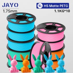 JAYO 10 Rolls 3D High Speed Matte PETG / High Speed Matte PLA 1.75mm 30mm/s - 600mm/s Print Range PETG /PLA 3D Printer Filament