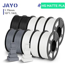 JAYO 10 Rolls 3D High Speed Matte PETG / High Speed Matte PLA 1.75mm 30mm/s - 600mm/s Print Range PETG /PLA 3D Printer Filament