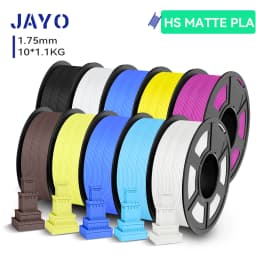 JAYO 10 Rolls 3D High Speed Matte PETG / High Speed Matte PLA 1.75mm 30mm/s - 600mm/s Print Range PETG /PLA 3D Printer Filament