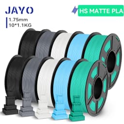 JAYO 10 Rolls 3D High Speed Matte PETG / High Speed Matte PLA 1.75mm 30mm/s - 600mm/s Print Range PETG /PLA 3D Printer Filament