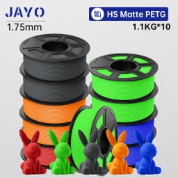 JAYO 10 Rolls 3D High Speed Matte PETG / High Speed Matte PLA 1.75mm 30mm/s - 600mm/s Print Range PETG /PLA 3D Printer Filament