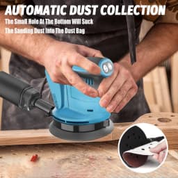 2 Battery Cordless Random Orbital Sander 125mm, Brushless Eccentric Orbital Sander 6 Speed with Dust Bag Replace for Makita 18v