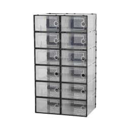 12x stackable transparent shoe box storage box multi-layer assembly storage rack shoe cabinet