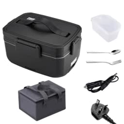Electric Lunch Box Food Heating Leak Proof with 1.5 L Capacity 304 Stainless Steel Liner Fork Spoon For Car Home