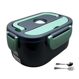 Electric Lunch Box Food Heating Leak Proof with 1.5 L Capacity 304 Stainless Steel Liner Fork Spoon For Car Home