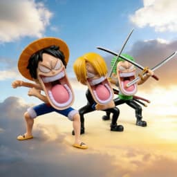 15cm One Piece Luffy Figures Three Captains Sanji Monkey D Luffy Roronoa Zoro Action Figure The Hungry Trio PVC Anime Model Toys