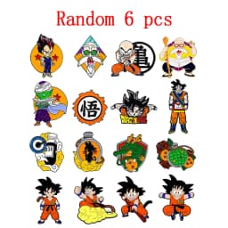6Pcs Anime Dragon Ball Son Goku Enamel Brooch Badge Cartoon Vegeta Piccolo Master Roshi Krillin Lapel Pins For Fans Gifts